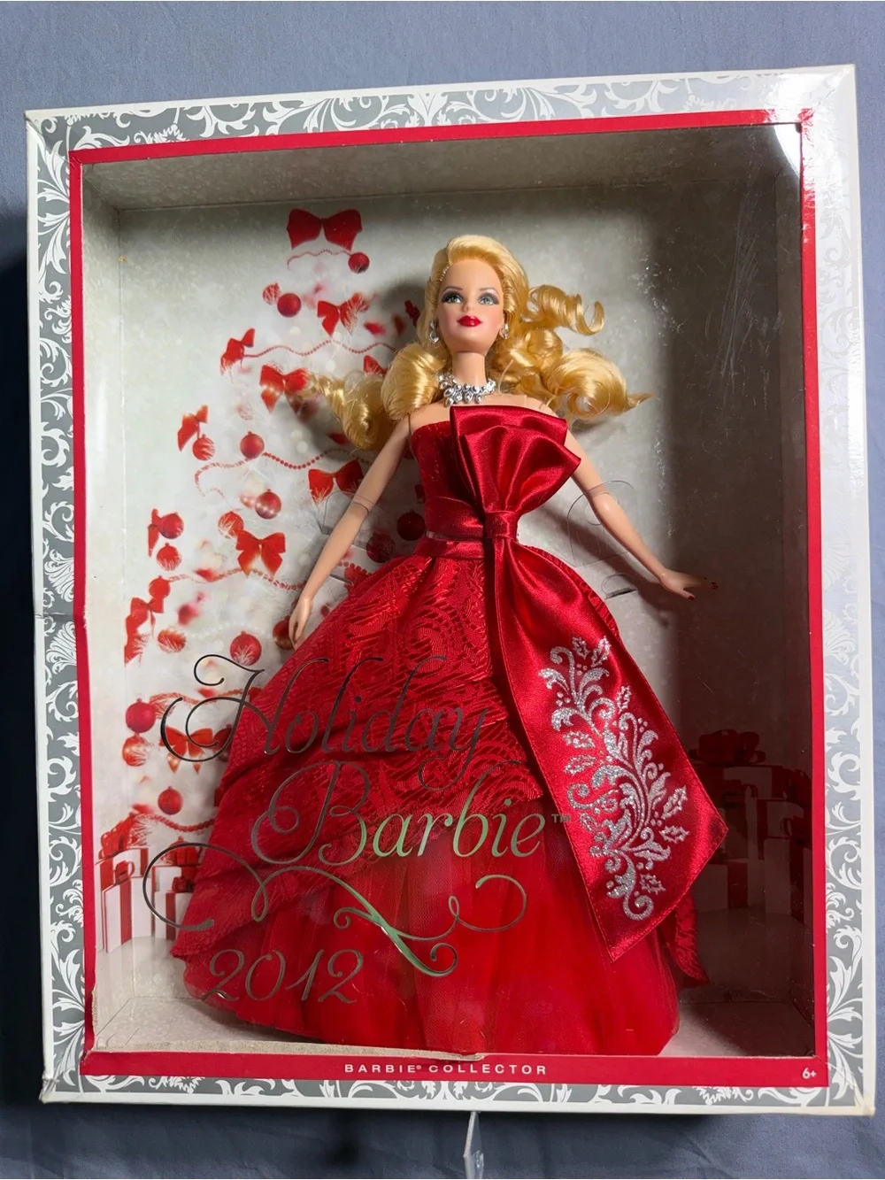 Barbie Blonde Hair Doll in Red Satin Gown